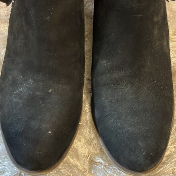 Lucky Brand black suede heeled bootie ankle boots 8.5 - Picture 8 of 11